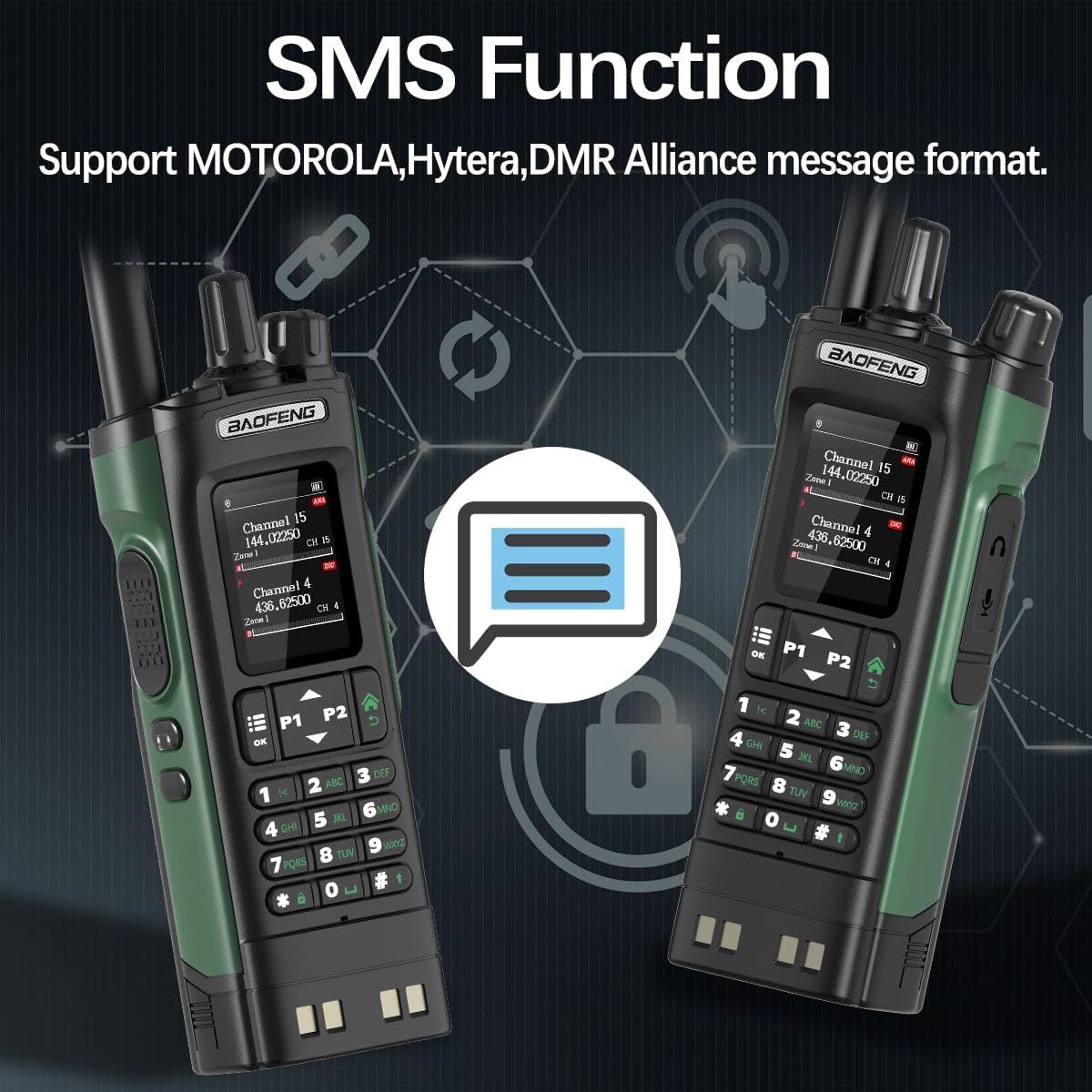 BAOFENG DM32 DMR Radio | Handheld Walkie Talkie with GPS & NOAA Weather | Long Range, 2500mAh Battery, USB-C Charging