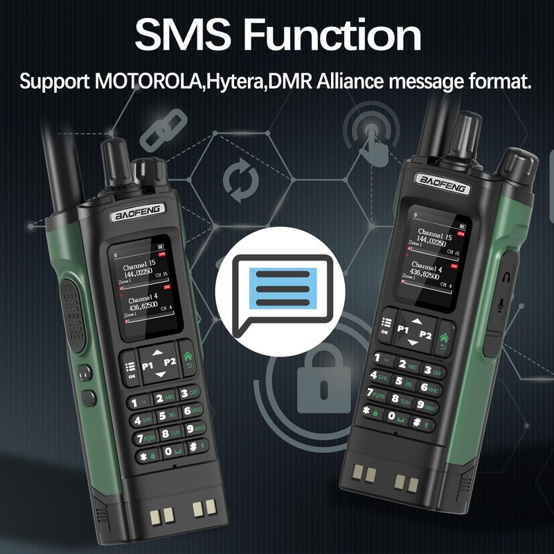 Ham Radio Baofeng DM32 DMR Radio Handheld Rechargeable Walkie Talkies Long Range DM32UV Two Way Radio NOAA Weather Radio with GPS, Copy Frequency 2500mAh Battery USB-C Charging With Radio Holster