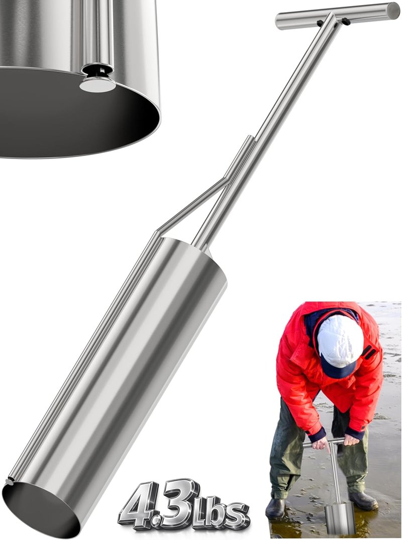 Clam Gun for Clamming - Sturdy Stainless Steel Design | 33 Inch Length, 5 Inch Tube Diameter