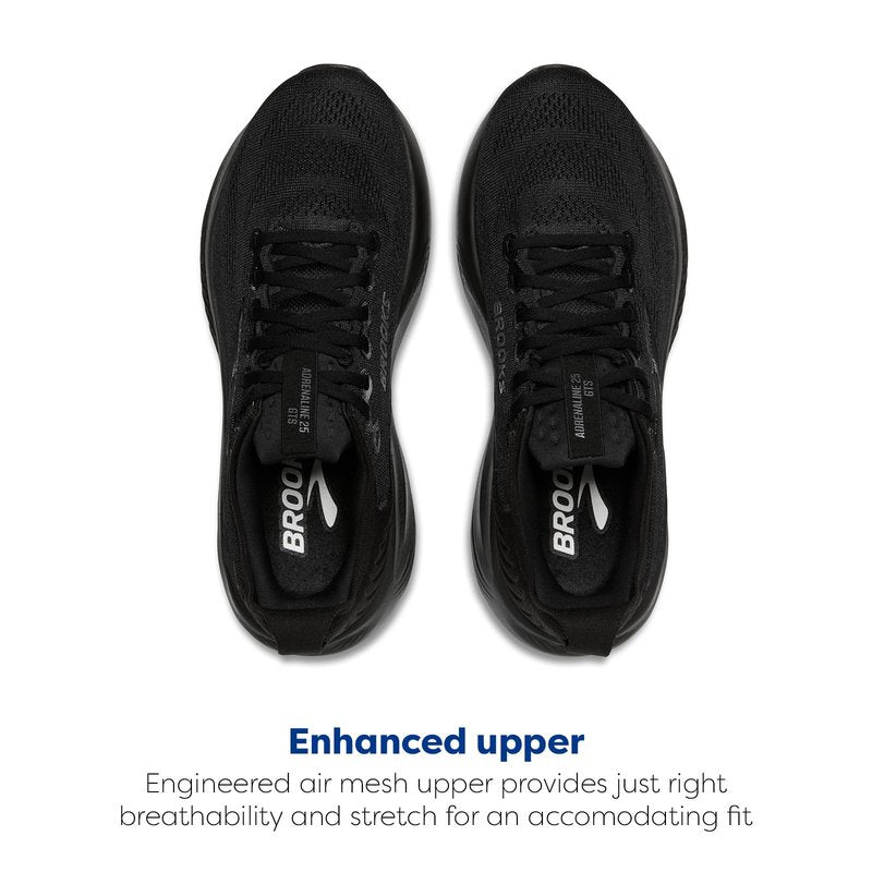 Brooks Women’s Adrenaline GTS 25 Supportive Running & Walking Shoe - Black/Black/Ebony - 11 Wide