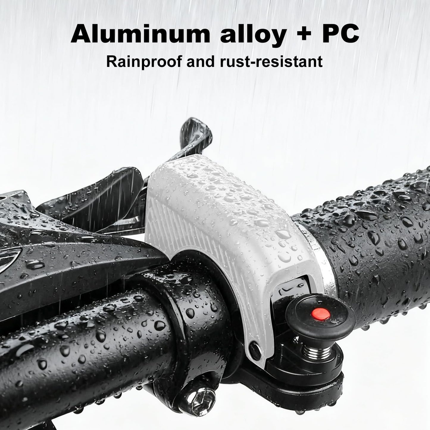 90dB Loud Sound Plastic Casing Aluminum Alloy Bike Horn | e-Bike & Cycling Accessories for Men & Women Fits in 22.2-31.8mm Handlebar | Bicycle Bells for Mountains & Roads for Adults - White