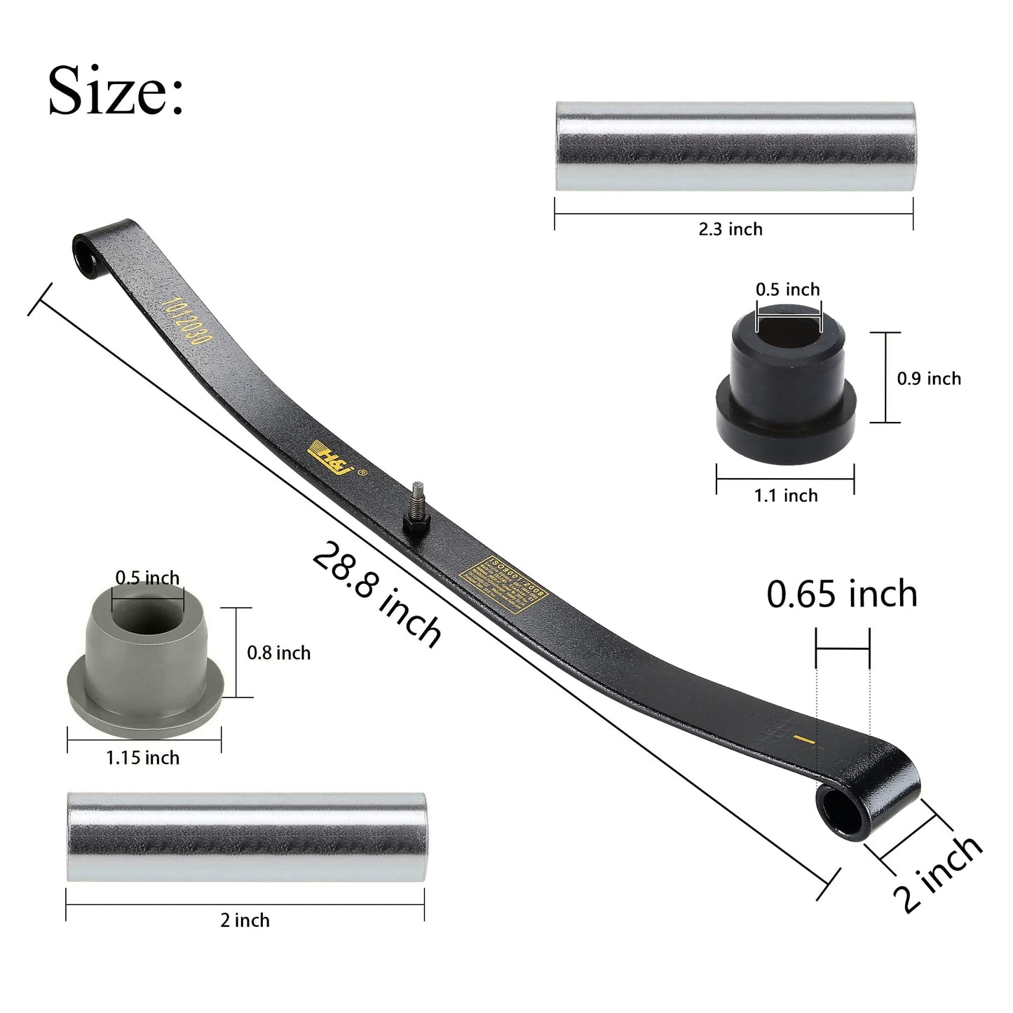 10L0L Golf Cart Front Leaf Spring Kit with Bushings & Sleeves for Club Car Precedent 2004-2008 & DS 1981-Up, Heavy Duty for Gas/Electric, OEM 1012030 1012322 1013867 1015108