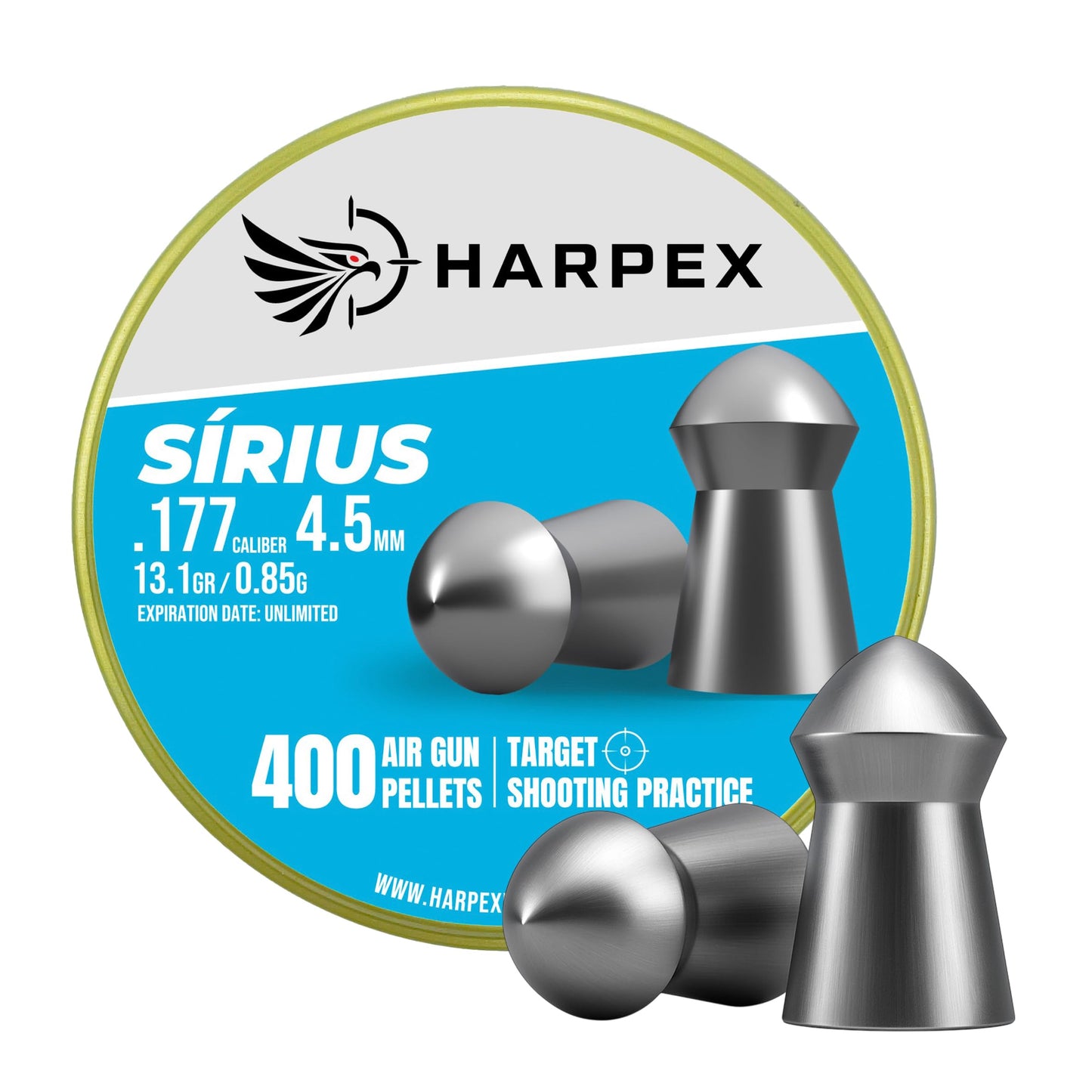 Harpex Sirius .177 Cal Airgun Pellets – 13.1 Grain Domed Design – Precision Lead Pellets for Target Shooting, Practice & Sport – High Accuracy & Consistent Performance – 400 Count