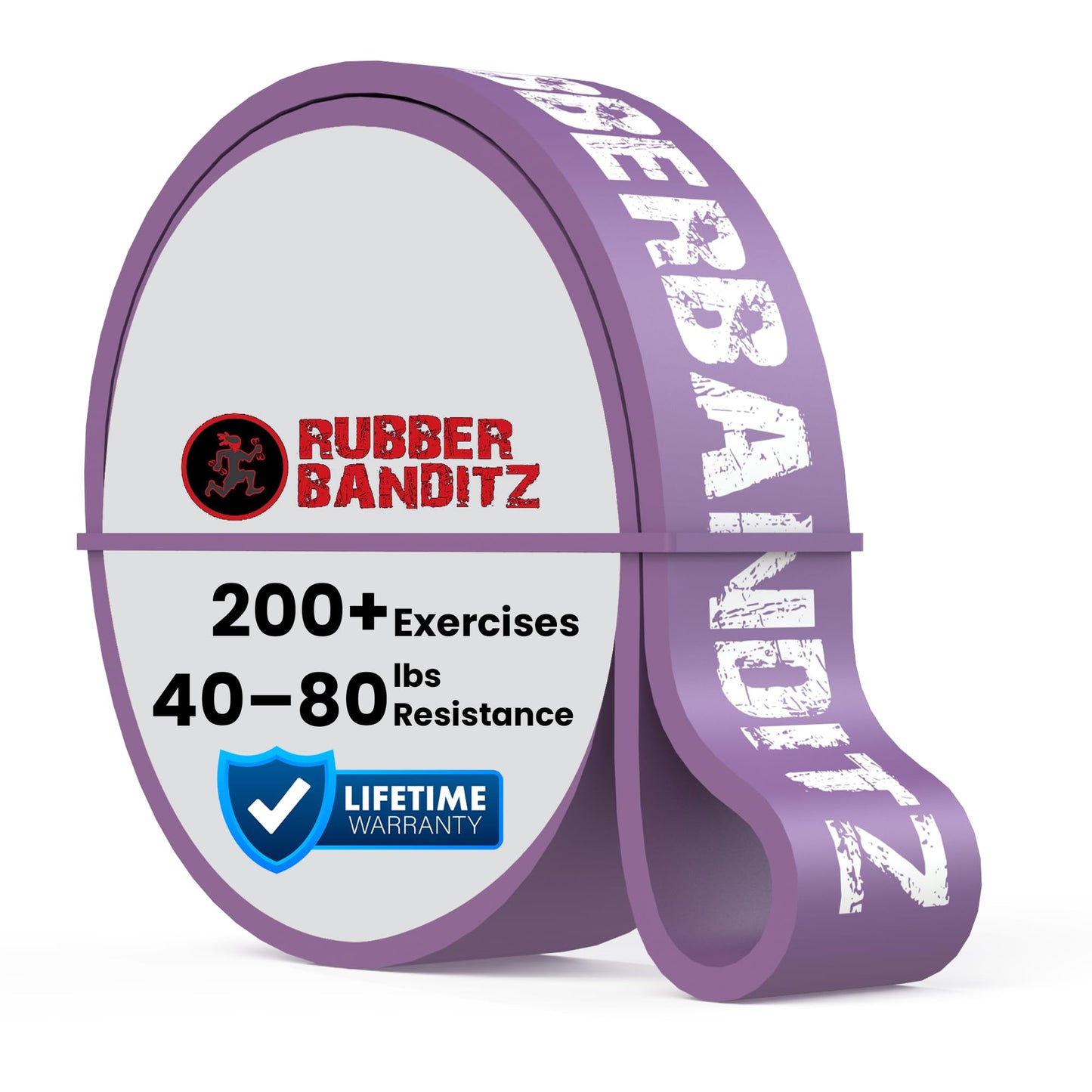 Rubberbanditz Pull Up Assist Resistance Bands, Heavy Duty Loop Exercise Bands for Assisted Pull Ups, Powerlifting, Mobility, Stretching, Gym Workout Equipment, Pack of 1 (Purple)