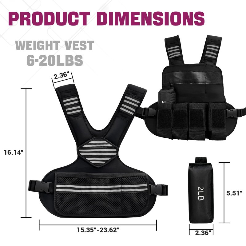 GarveeLife Adjustable Weighted Vest Women, 4-10 Lb Weight Vest with Ironsand Weights and Diy Zone for Walking, Jogging and Strength Training