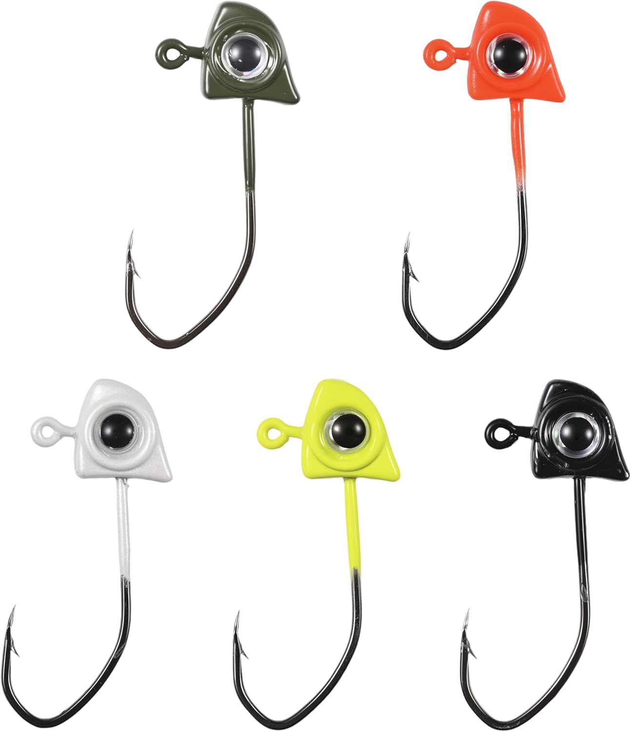 Crappie Jigs - 20 Pack Fishing Jig Heads with 3D Eyes | 1/32 oz, 1/16 oz, 1/8 oz for Panfish, Bluegill, Sunfish, Walleye
