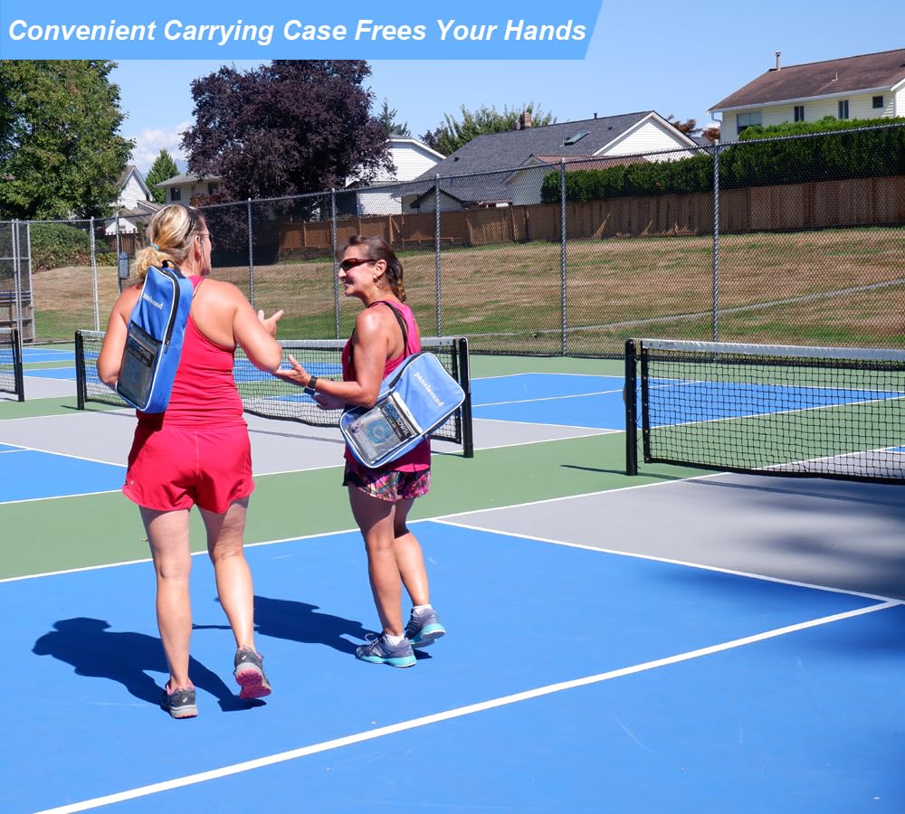 Pickleball Paddles Set of 2, USAPA Approved Fiberglass Pickleball Rackets Set Lightweight with 4 Outdoor Pickleballs & 1 Carrying Case