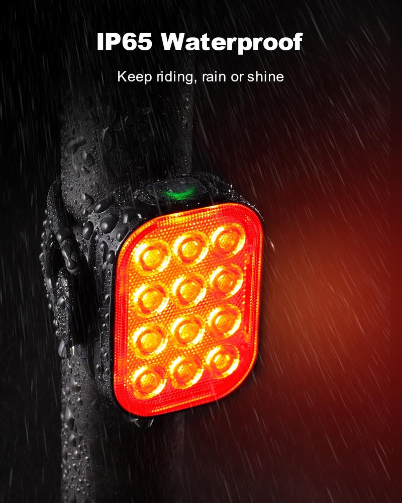 ISEYOU Bike Tail Light [2 Packs], USB Rechargeable Rear Bike Light for Night Riding, 6 Light Modes, IP65 Waterproof & Drop Resistant LED Bicycle Rear Light for Men Women Kids Road Mountain Cycling