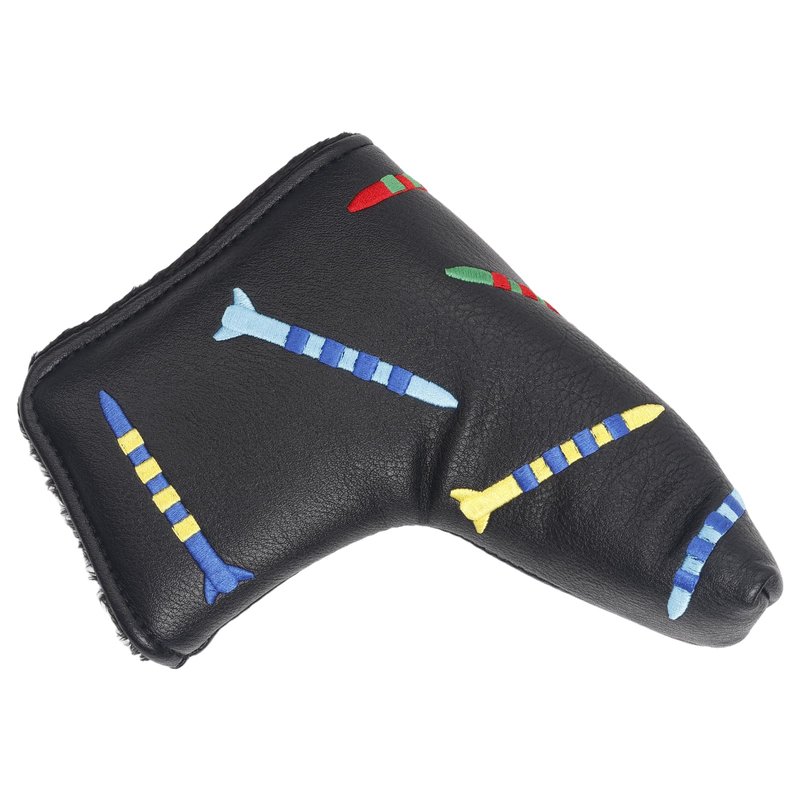 Andux PU Striped Tees Pattern Putter Cover Golf Putter Head Covers (Blade, Black)