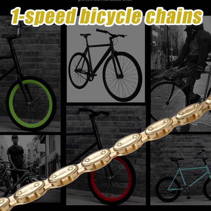 Tbest Chain, High Strength Steel 100 Link Single Speed Chain Replacement for Fixed Gear for BMX
