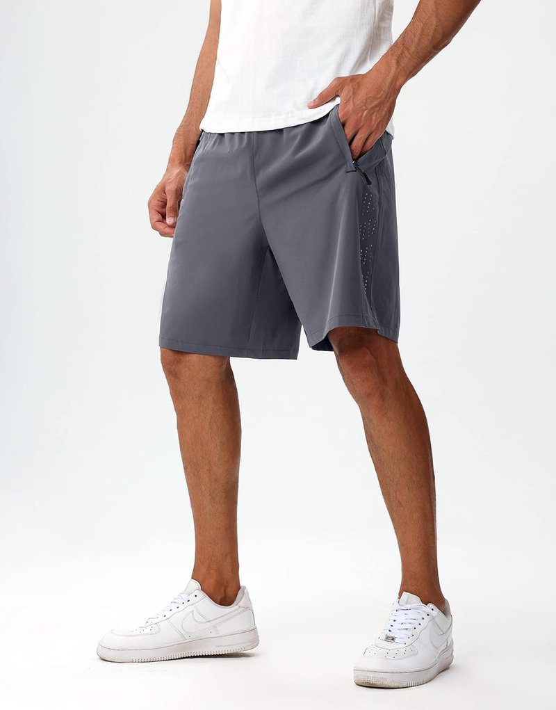 Men's Workout Shorts - 7 Inch Inseam, Lightweight & Breathable Quick Dry Athletic Shorts with Zipper Pockets