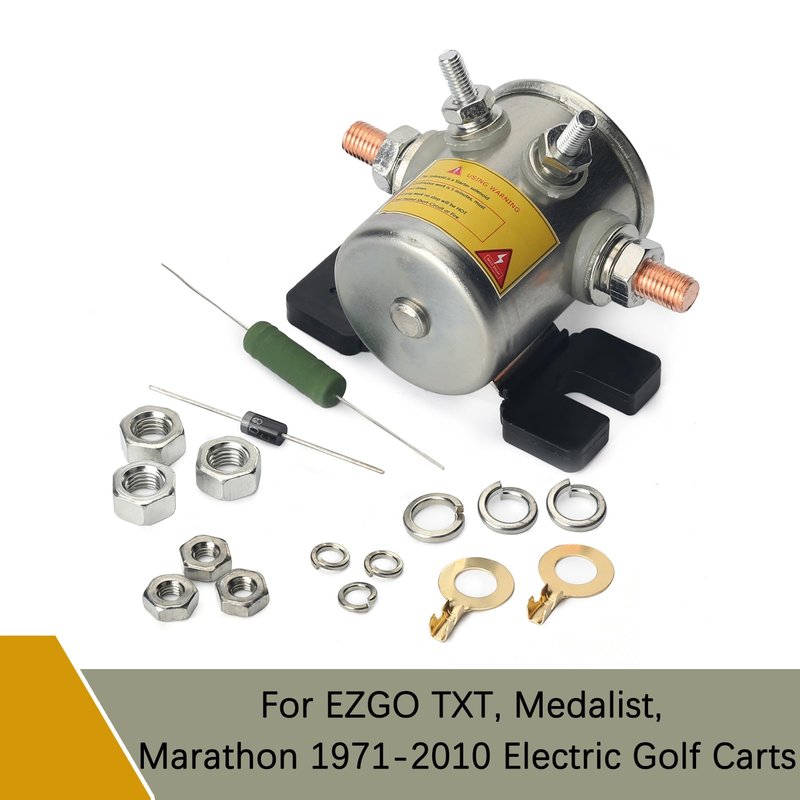Jepacr 36 Volt #70 Series Continuous Duty Solenoid Relay with Resistor & Diode Kit Compatible with EZGO Golf Cart, 4 Terminal SPNO Continuous Duty Replaces# 27855G01 11761G1 27855G02 31680G1 3016