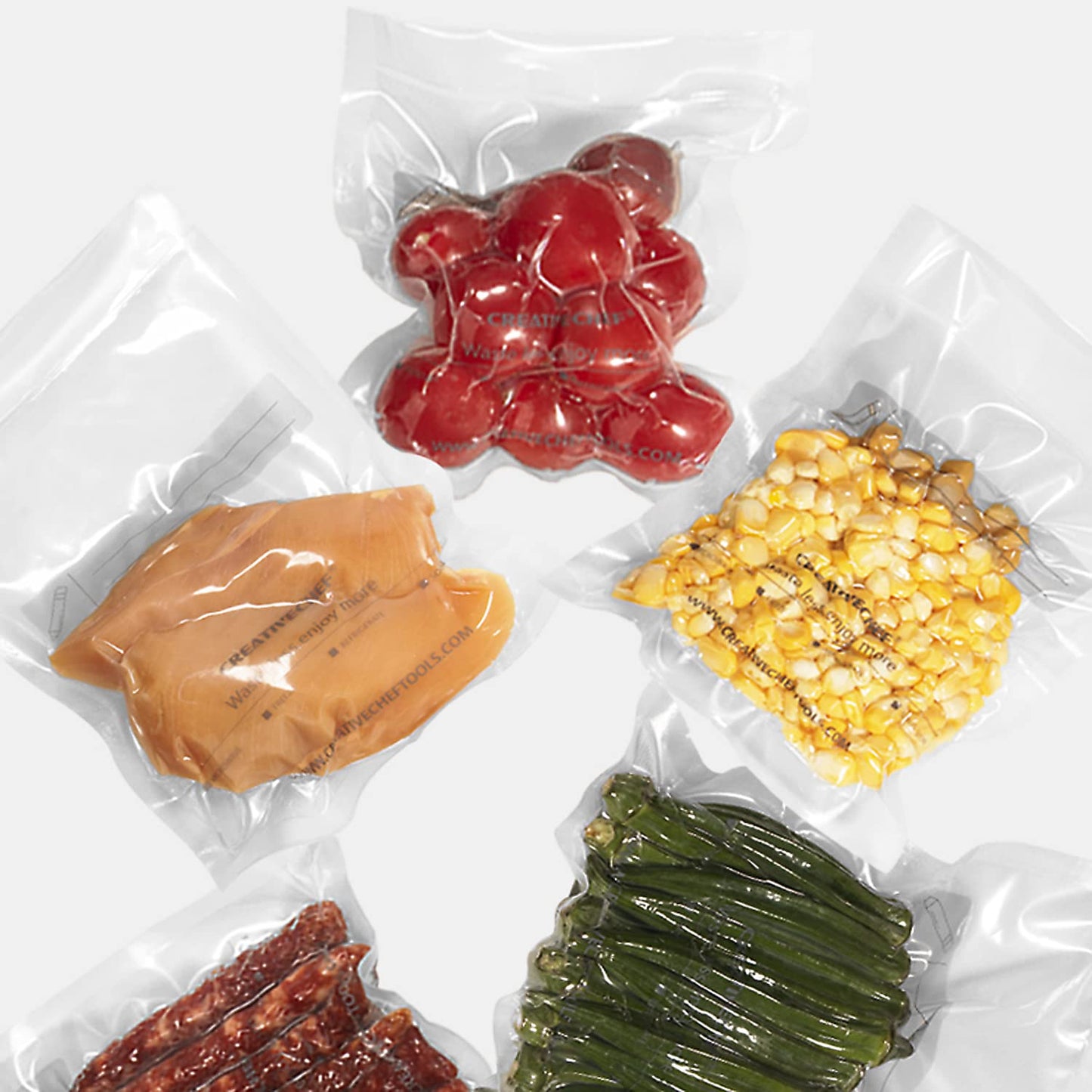 100 Pint 6 x 10 Inch Vacuum Sealer Bags, Great for Food Saver, Sous Vide, Vac Seal Freezer Bags, Vacuum Storage, Seal a Meal, BPA Free, Heavy Duty