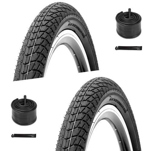 2-Pack BMX Kids Bike Tires, 16×1.95 inch Bike Replacement Tire, 16" Inner Tubes Schrader Valve, Compatible with Child, Tricycle, Cruiser Bike