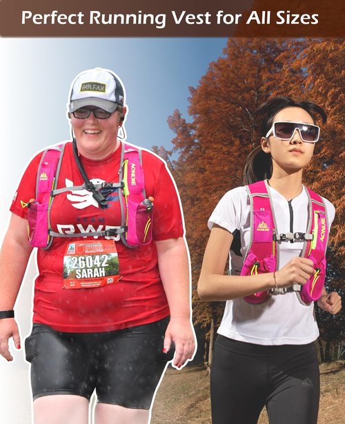 TRIWONDER Hydration Pack Backpack 5.5L Outdoors Mochilas Trail Marathoner Running Race Hydration Vest (Rose Red - with 2L TPU Water Bladder)