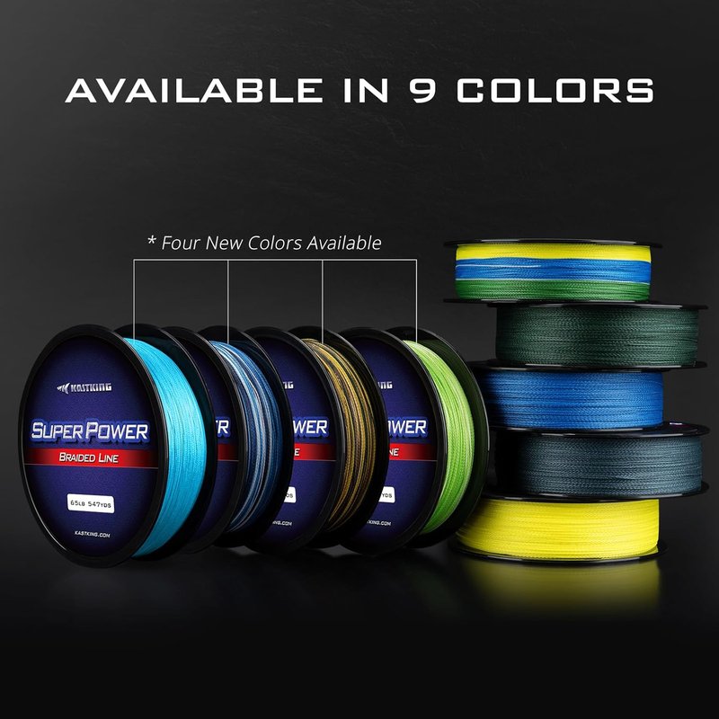 KastKing SuperPower Braided Fishing Line - Zero Stretch, Abrasion Resistant | Smaller Diameter for Enhanced Performance