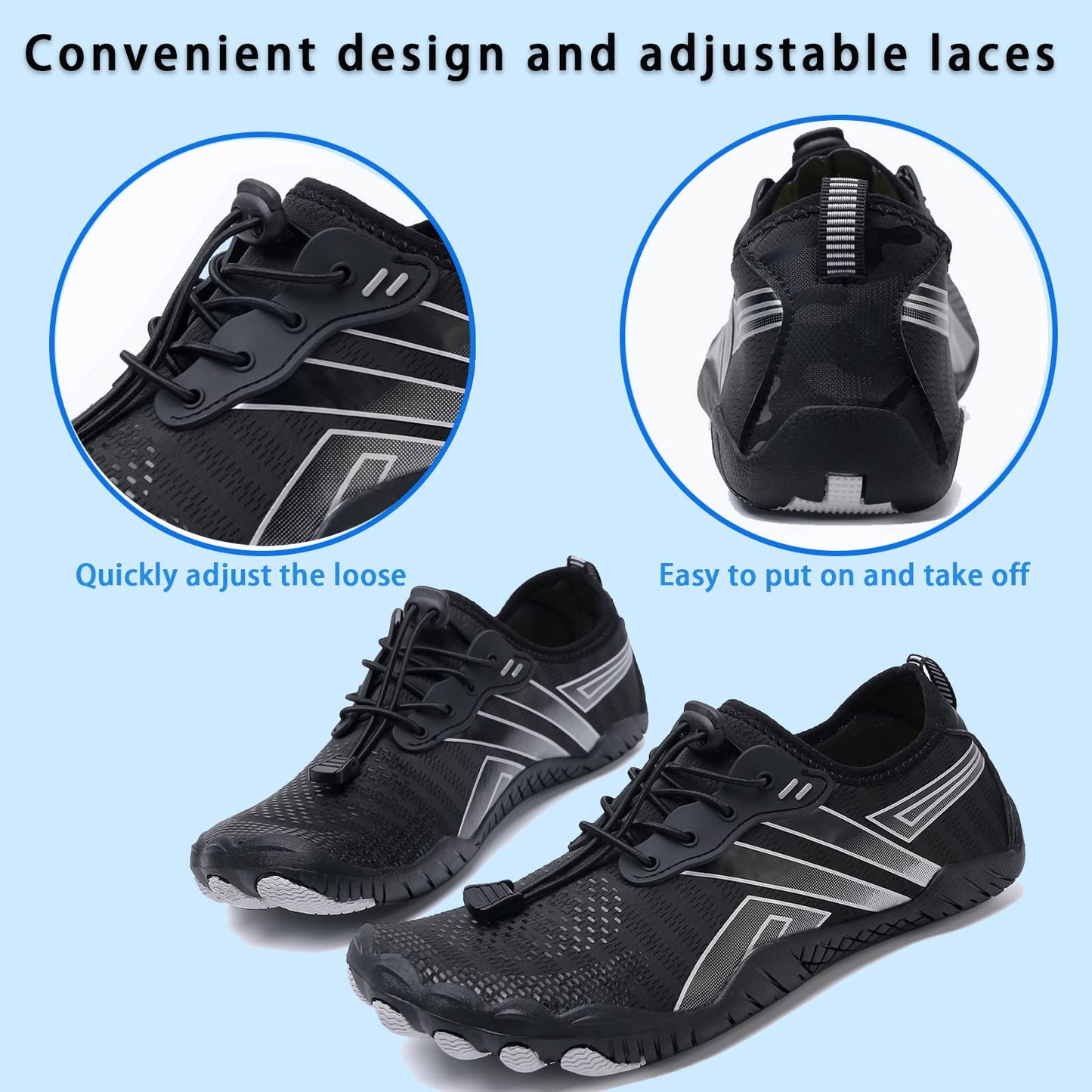 Water Shoes for Men Women Barefoot Shoes Quick Dry Aqua Sports Outdoor for Swim Pool Beach Surf Walk Water Yoga River Lake Hiking Kayaking