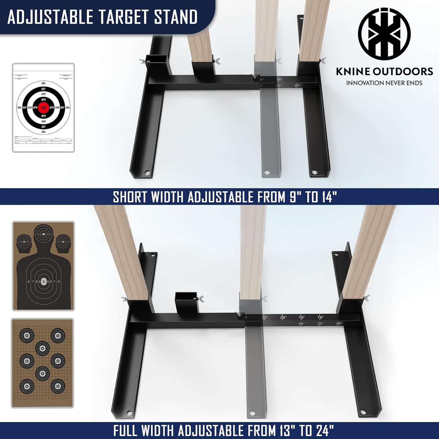 2 Pack Shooting Target Stands - Durable Adjustable Base for 23x35 Inch Paper Targets | Outdoor Use