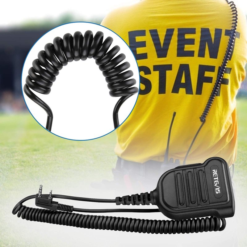 Retevis Heavy Radio Microphone,IP54 Waterproof Shoulder Mic,Police Walkie Talkie Mic,for RT22 H777 RT21 RT68 RT86 RT85,Compatible with BAOFENG UV-5R BF-F8HP UV-5G Plus 5RM BF-888S Kenwood BTECH(1Pack)