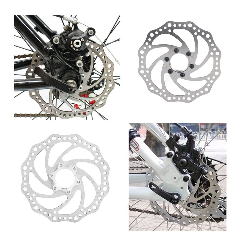 Niiyen 160mm Bicycle Disc Brake Rotor Stainless Steel Bicycle Rotors Mountain Bike Flange Disc Brake Kit Threaded Hubs Brake Disc Rotor Flange Adapter with 6 Bolts