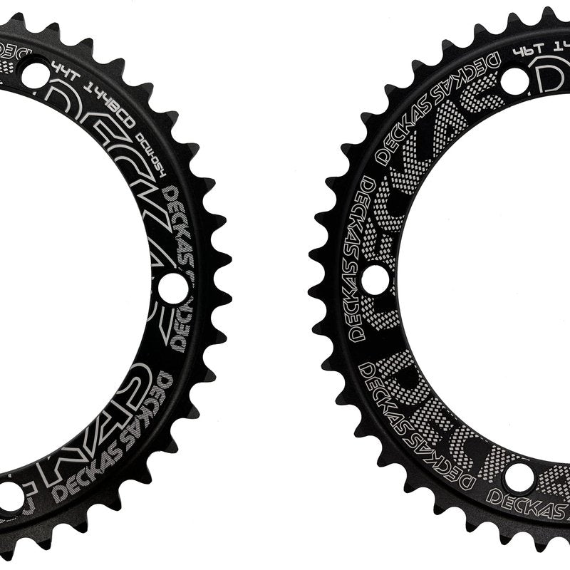 DECKAS Single Speed Chainring 144 BCD 44T 46T 48T 50T 52T 54T 56T Chain Ring Chain Wheel for 7/8/9/10/11/12 - Speed (Black 46T)