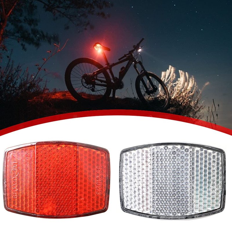 PZRT Handlebar Mount Safe Bicycle Reflector Reflective Front Rear Warning Light Bike Accessories, Red