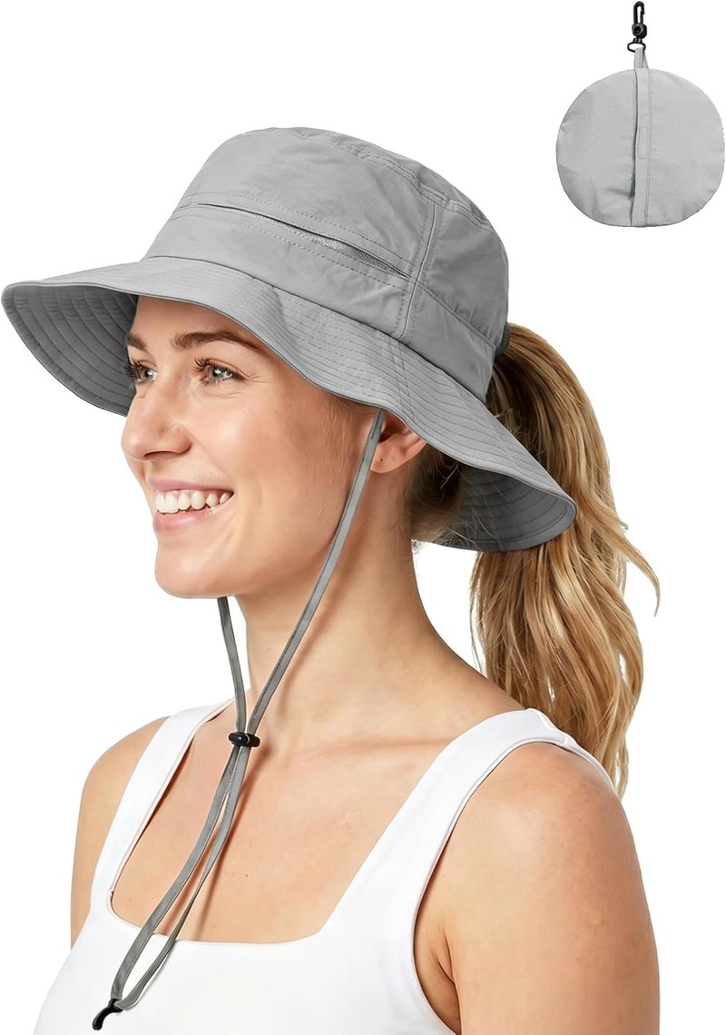 Women's Packable UPF 50+ Waterproof Sun Hat - Foldable Bucket Hat for Hiking, Fishing & Beach
