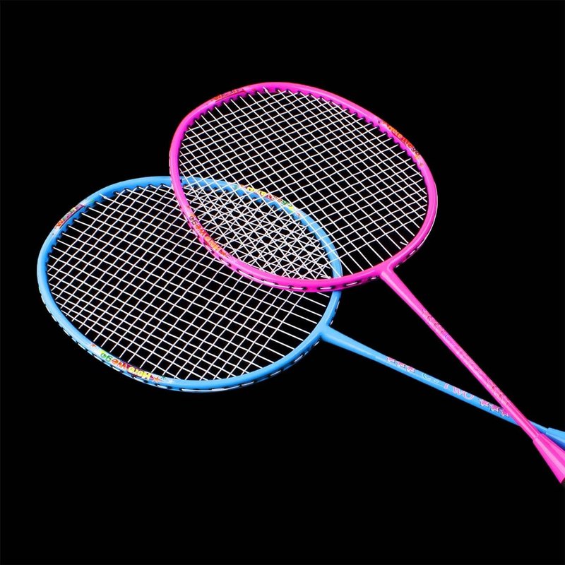 Senston Lightweight Beginner Badminton Set | 2 Rackets, 2 Shuttlecocks, Carry Bag Pink and Blue
