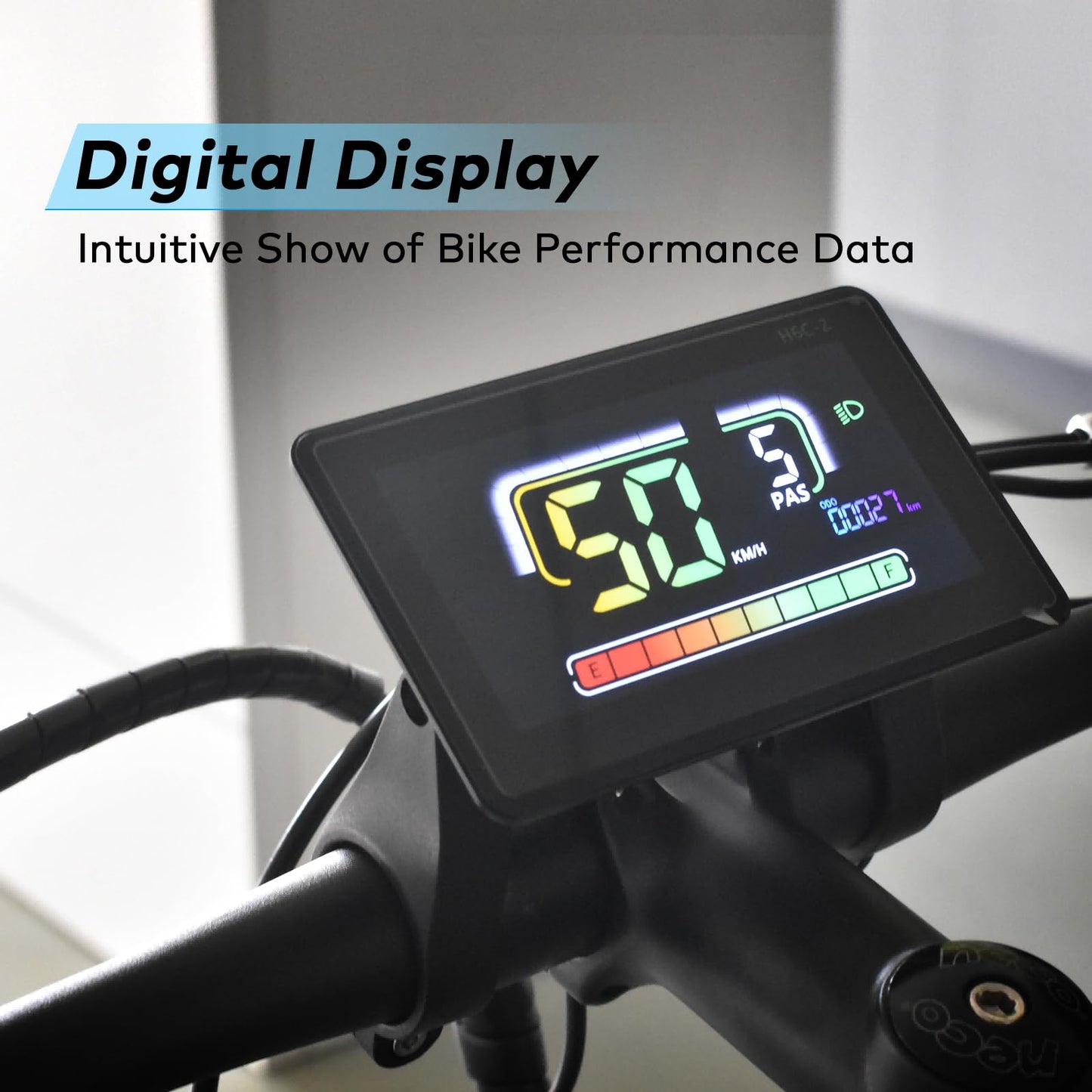 Mcezdy Ebike LCD Display, UART No. 2 Protocol, Colorful Cycling Computer APP Connection, with USB Charging Port, Panel Screen Bicycle Speedometer Odometer(6-Pin)