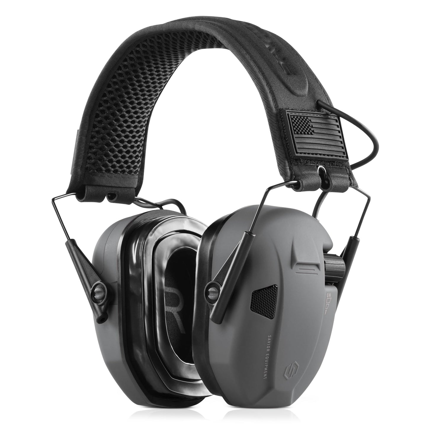 Savior Equipment Apollo Electronic Earmuffs Ear Protection for Shooting w/Soft Gel Ear Pads & Padded Headband, Gray