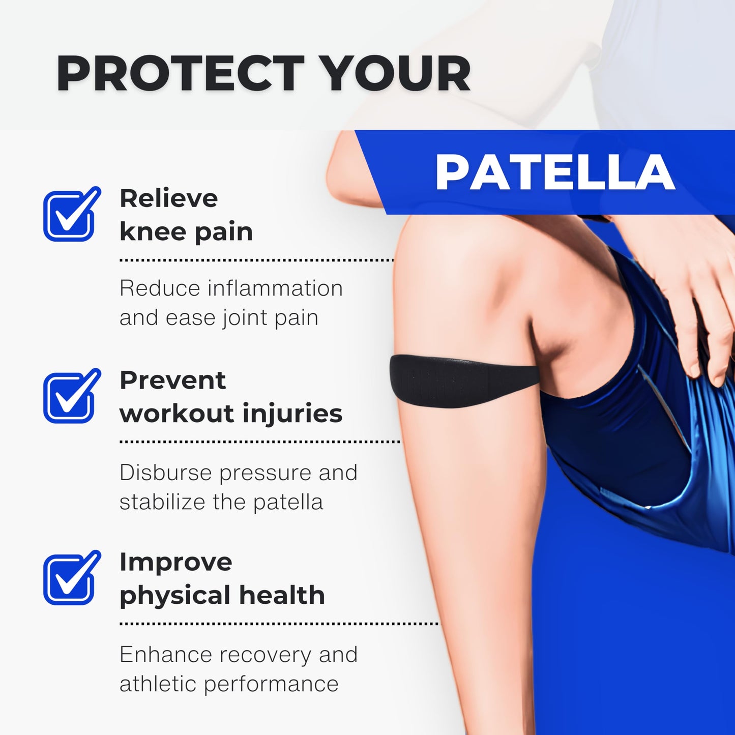 COOLSET Patella Band Knee Strap - 2 Pack Patellar Tendon Support Strap for Knee Pain Relief - Non-Slip Knee Brace for Jumper’s Knee, Tendonitis, Basketball, Running - Men, Women, Youth w/ Travel Bag (Gray)