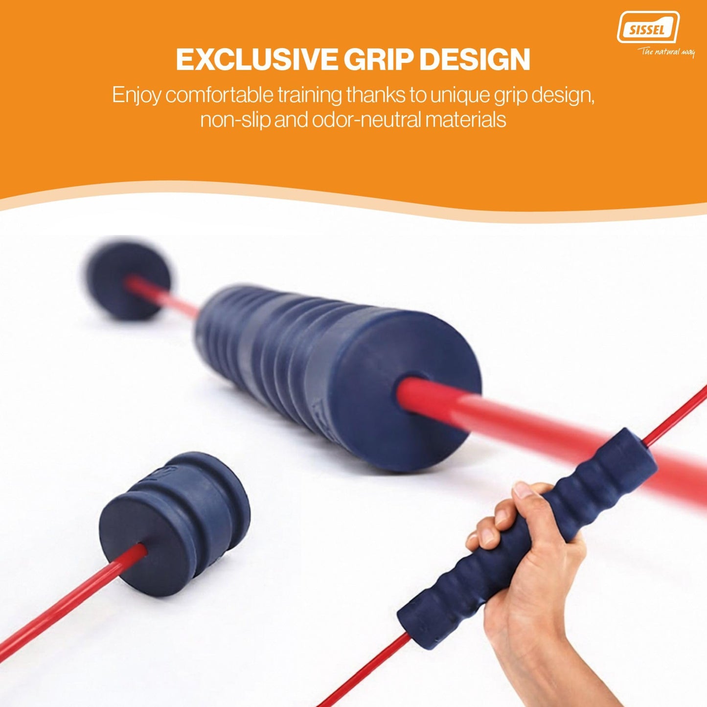 SISSEL Sport Swing Plus | Core Training & Abdominal Muscles | Exclusive Grip Design | Fitness & Sport | Stable Swing Bar | Dimensions: 45.3x2.4 inches