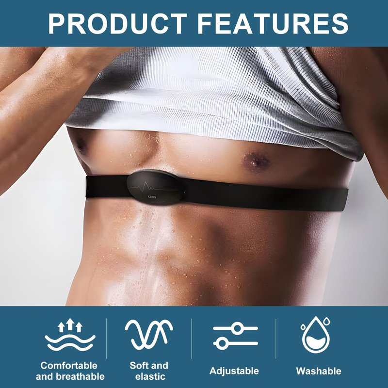 Heart Rate Monitor Chest Strap Compatible with Polar H10 H9 H7 Wahoo Garmin, Adjustable Waterproof Replacement Band with Crystal Velvet Storage Case, Pill Box & Carry Pouch for Fitness Enthusiasts