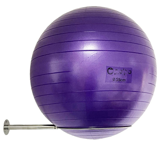 Wall Mounted Stainless Steel Exercise Ball Holder, Sturdy Yoga Ball Storage Rack, Stability ball Display Holder, for Exercise/Yoga/Stability Balls 32 cm to 86 cm (13" to 34"), With mounting screws