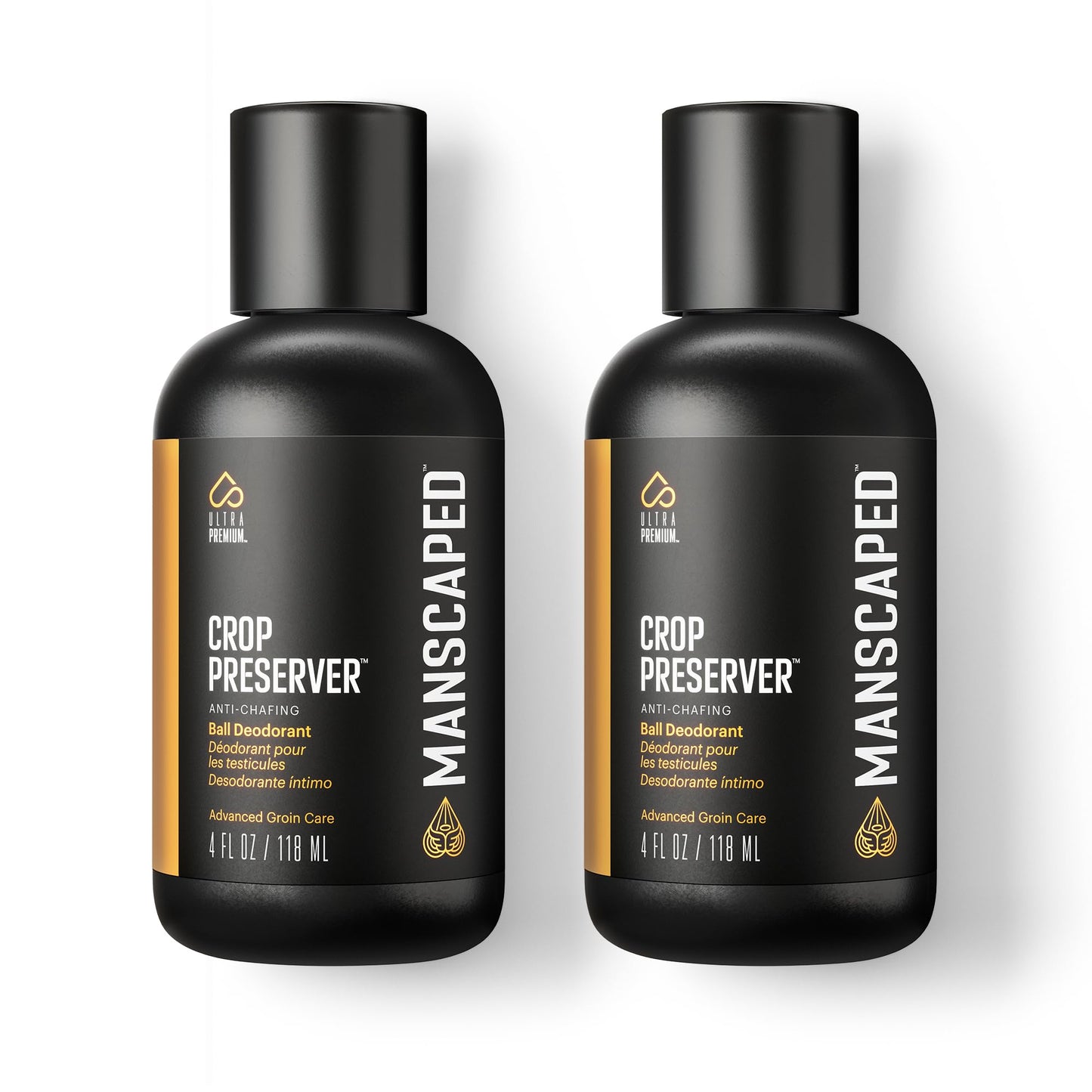 MANSCAPED® The Crop Preserver®, Men's Ball Deodorant, Male Care Hygiene Moisturizer, Anti-Chafing Groin Protection with Cooling Aloe Vera, Refined® Scent, 4oz (2-Pack)