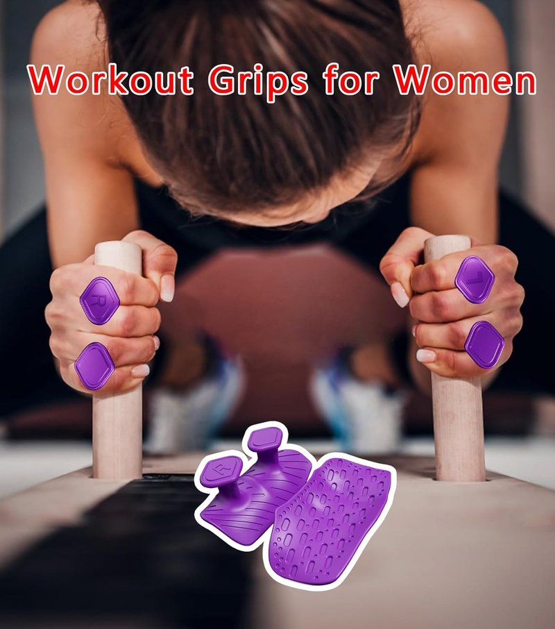 Weight Lifting Grips - Ergonomic Silicone Gym Pads for Palm Protection | 2 Pairs for Men & Women