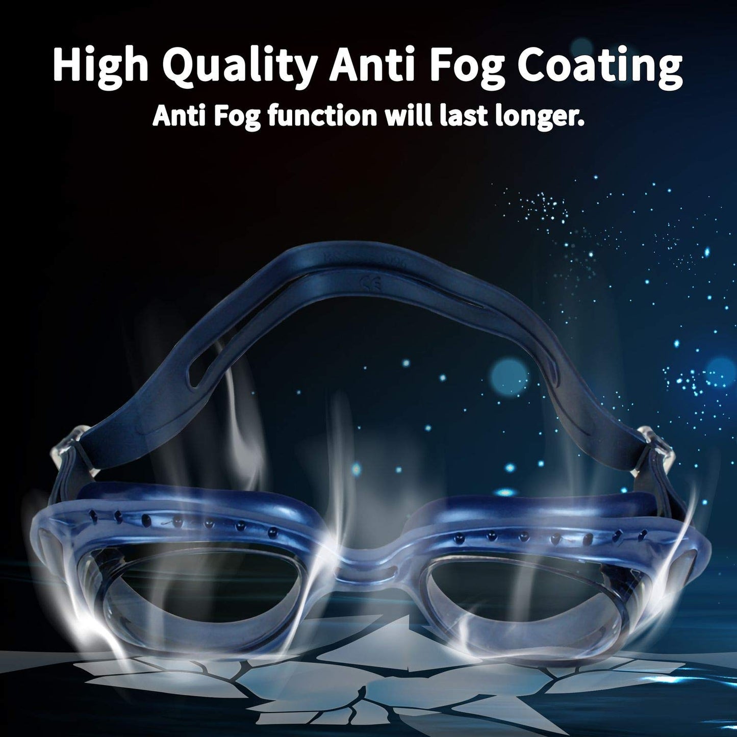 Water Gear Elite Anti-Fog Goggles - Women and Mens Swimming Goggles - Great for Pool and Diving - Comfortable and Clear Vision - Water Sports and Exercise - Blue