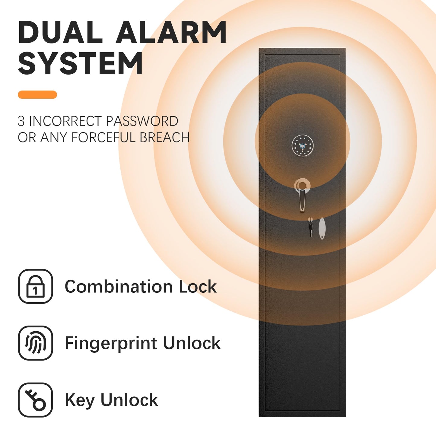 Bonusall 4-6 Gun Safes for Home Rifle and Pistols,Fingerprint Rifle Gun Safe,Quick Access Rifle Safe for Shotguns, Gun Locker with 3 Adjustable Shelf, Pockets for Handgun, Firearms