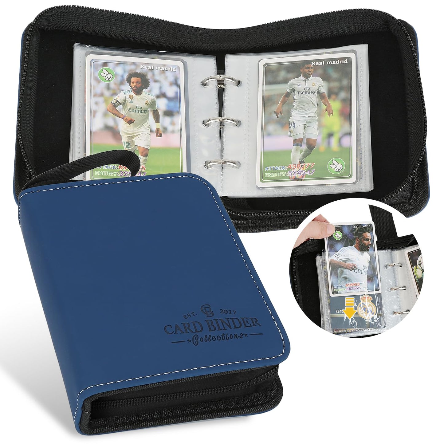 Foalgo Trading Card Binder, Card Collection Binder Album Folder with 80 Side Loading Pockets, 1 Pocket Trading Card Album Folder for TGC,MTG, Baseball Cards, Yugioh