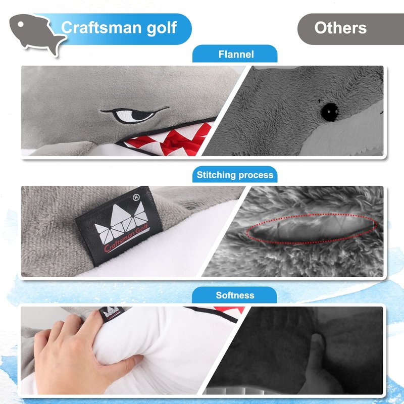 Craftsman Golf Shark Golf Club Animal Driver Head Cover Headcover Plush Funny Golf Club Head Protector
