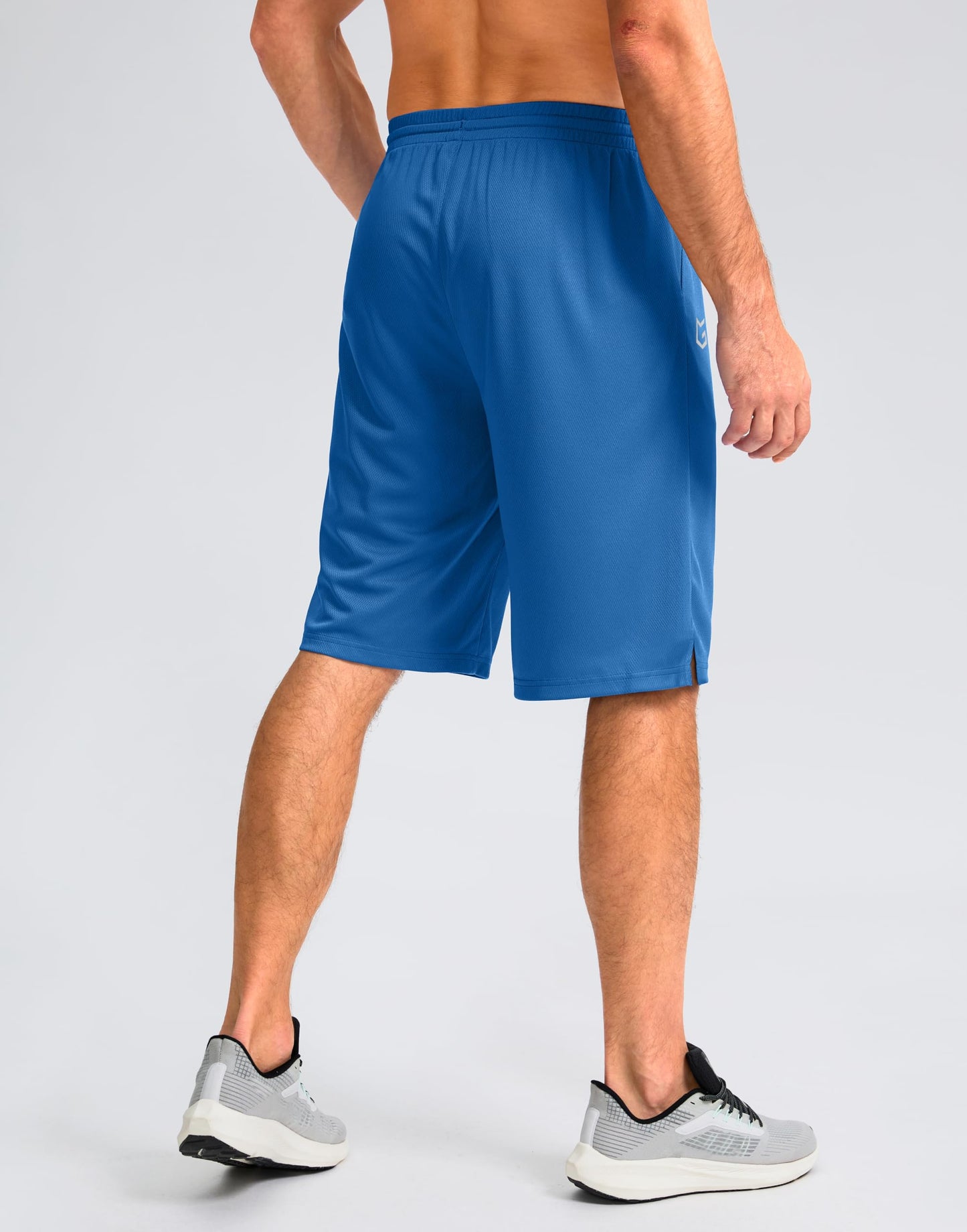 G Gradual Men's Athletic Shorts with Pockets 9" / 11" Long Basketball Shorts Lightweight Quick Dry Gym Workout Shorts for Men(Blue,XL)