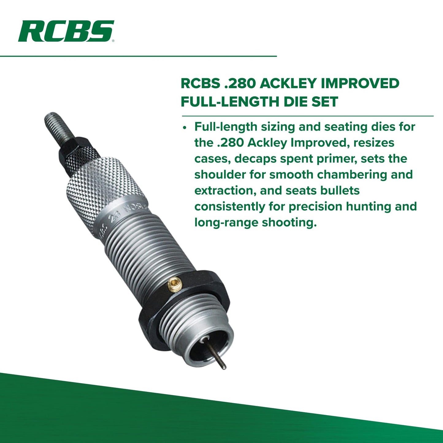 RCBS .280 Ackley Improved F L Die Set