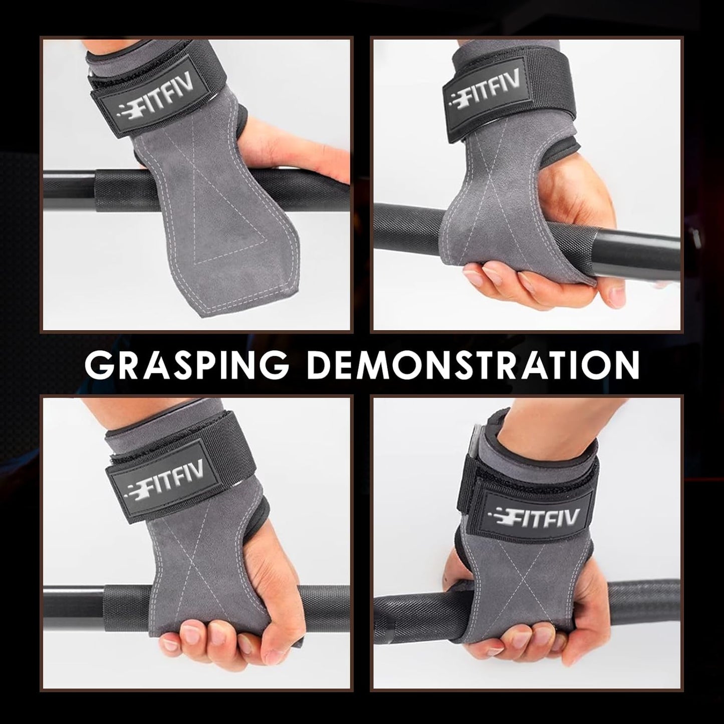 Weight Lifting Wrist Straps - Double Leather Neoprene Padded Wraps for Strength Training | Unisex Pair