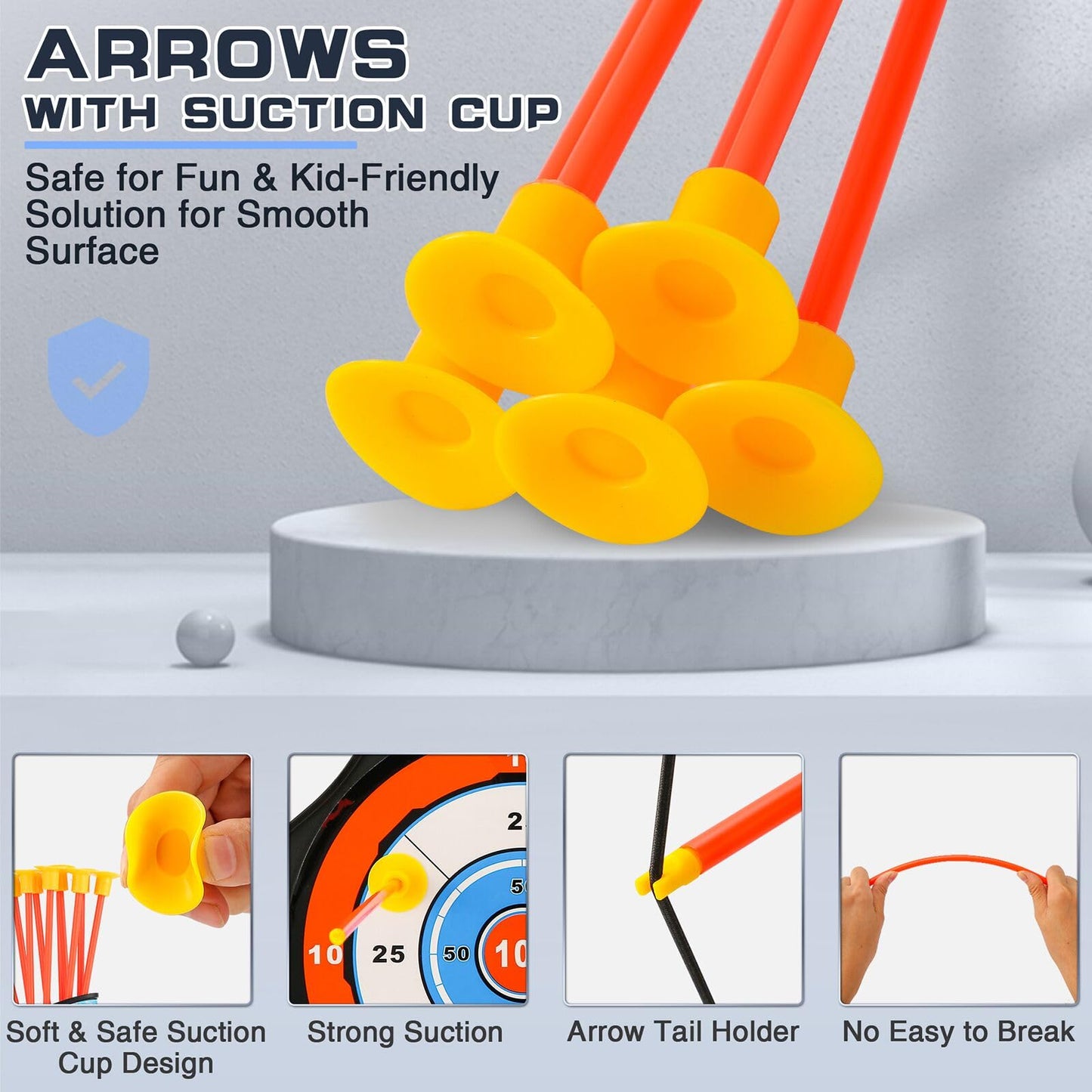 Handwell Bow and Arrow Set for Kids LED Light Up Archery Set with 10 Suction Cup Arrows Indoor Outdoor Toys with Standing Target & Quiver, Xmas Birthday Gifts for Boys Girls Age 4-8 8-12