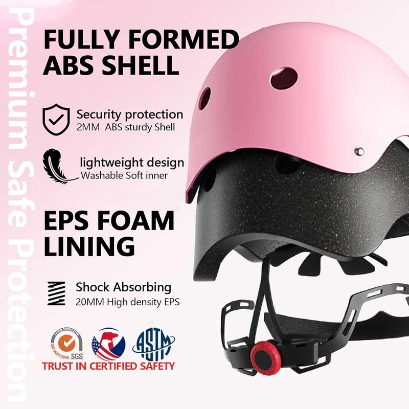 Kids Bike Helmet Set - CPSC Certified Protective Gear with Knee, Elbow, and Wrist Pads | Adjustable Black Helmet for Ages 2-8
