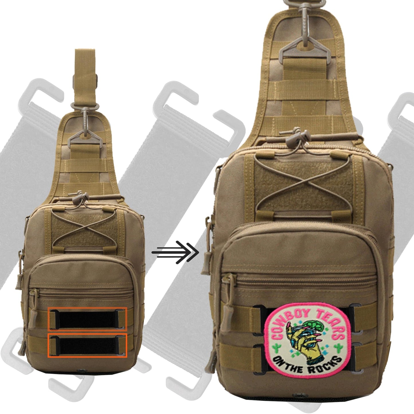 Molle Patch Panel Straps, Molle Strips for Attaching Tactical DIY Patches Display, Molle Hook and Loop Panel Straps for Badges Gear Setup 6 Pieces