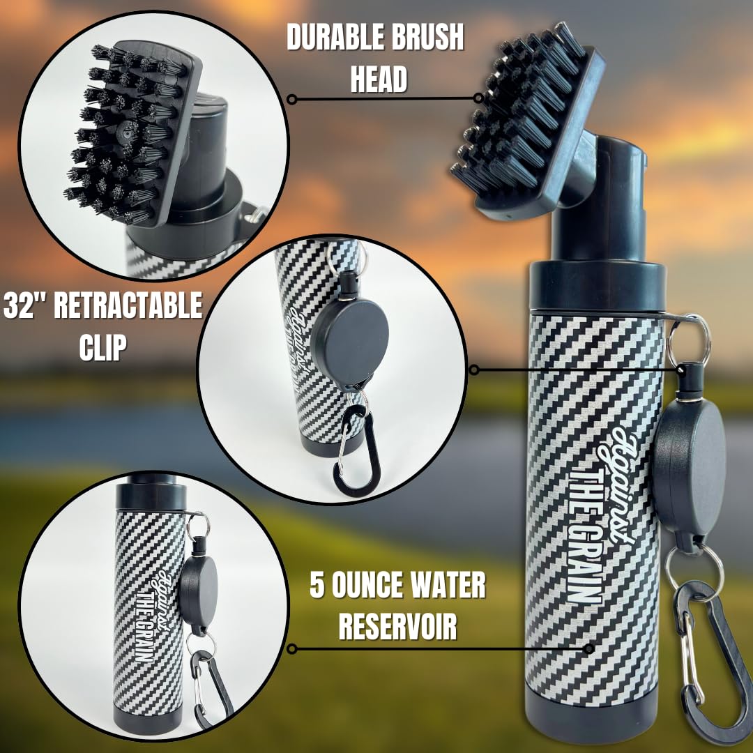 Pro Golf Club Brush Cleaner with 5oz Water - Golf Club Cleaner Brush with Water, Retractable Golf Club Brush, Golf Cleaner Brush, Golf Brush and Groove Cleaner, Golf Club Scrubber, Golf Water Brush