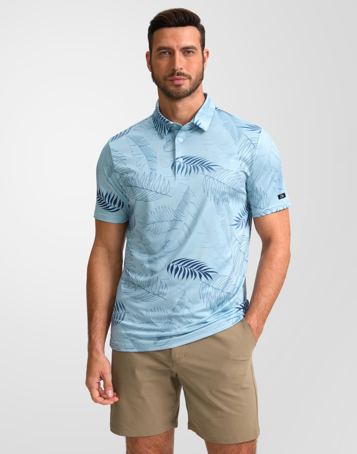 Obla Mens Golf Polo Shirts Short Sleeve Dry Fit Performance Moisture Wicking Casual Print Collared Golf Shirts for Men(Pink Stripe_S)
