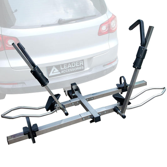 Leader Accessories Hitch Bike Rack, Carry 2 Bikes up to 75 lbs Each for Standard, Fat Tire and Electric Bicycles - Foldable Ebike Rack for Car, Truck, RV and SUV with 2-inch Receiver - Stainless Steel