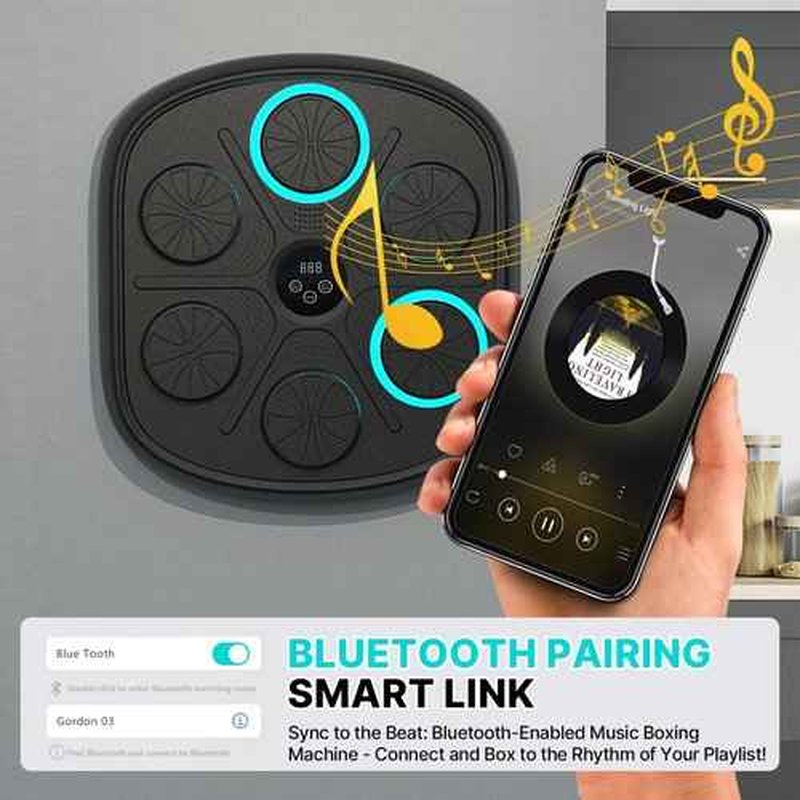2025 Smart Music Boxing Machine for Adults and Kids: Training Machine with LED Electronic Wall Mounted, Home Indoor Workout Equipment with Premium Boxing Gloves